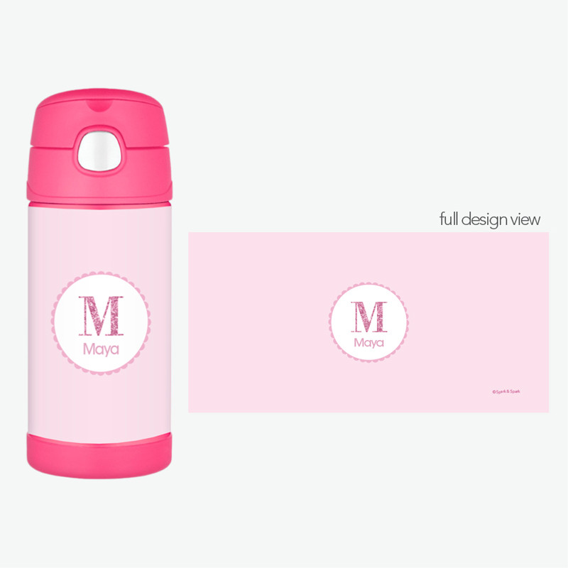 A Shiny Pink Letter Thermos Bottle