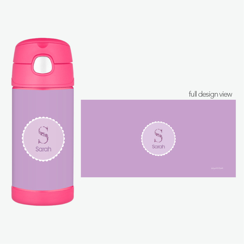 A Shiny Purple Letter Thermos Bottle