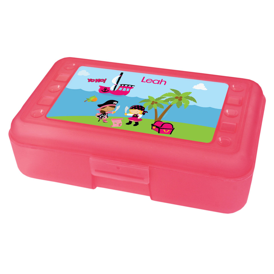 Yo Ho Pirate Girl Personalized Pencil Box