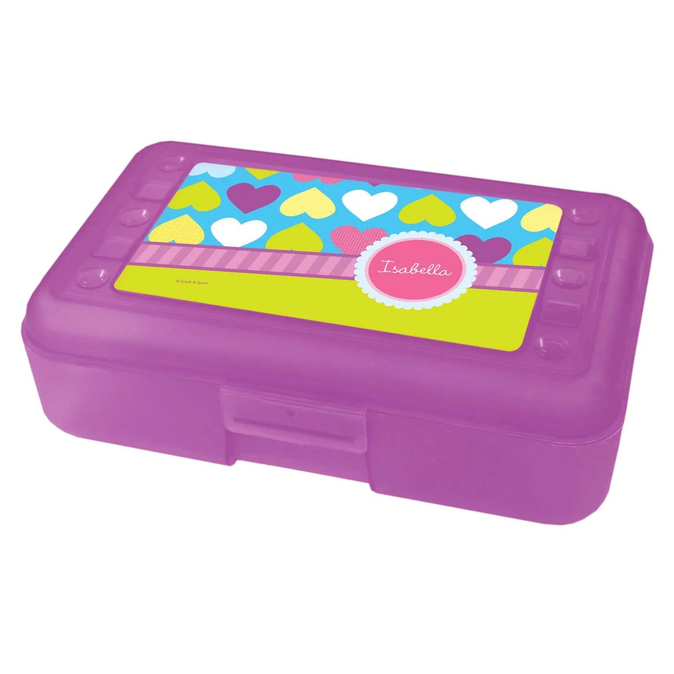 Happy Hearts Personalized Pencil Box