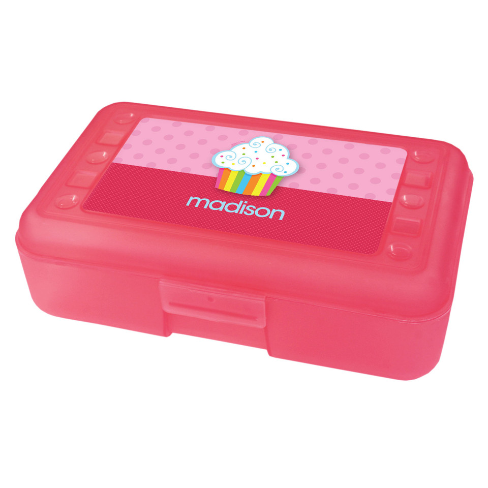 Rainbow Cupcake Personalized Pencil Box