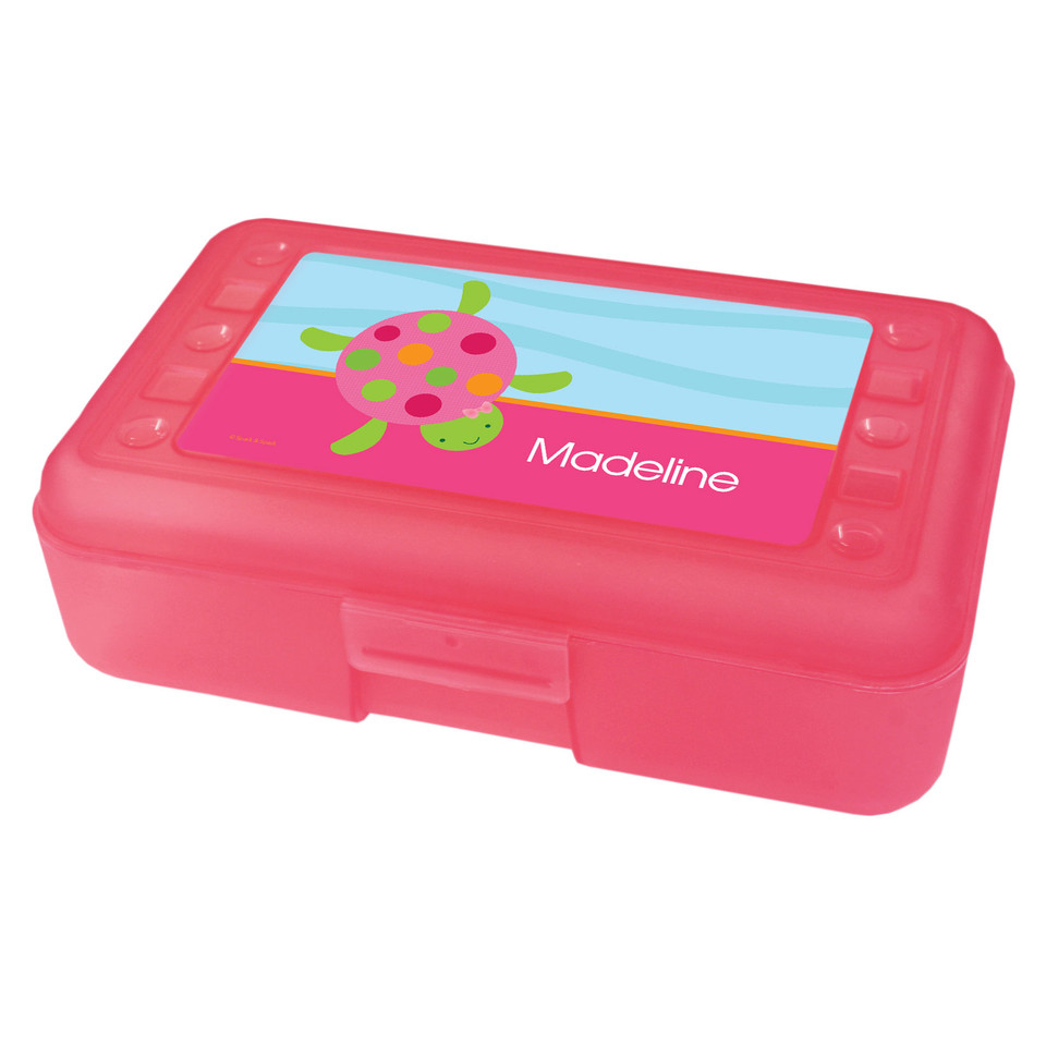 pink turtle swimming pencil box for kids