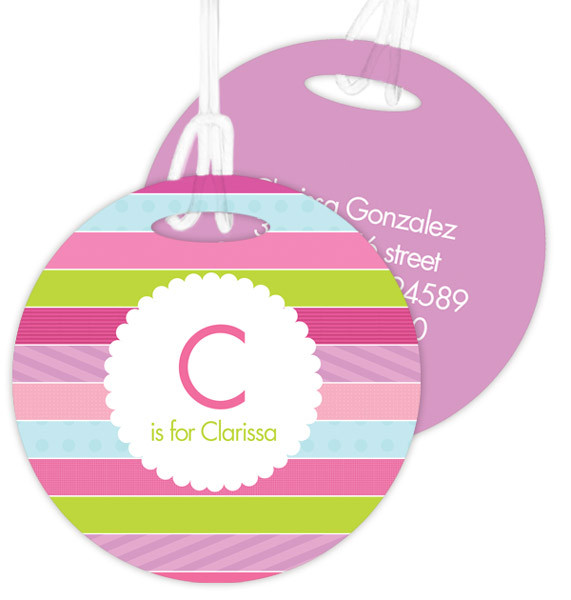Pastel Stripes Kids Bag Tags