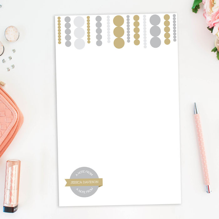 Luxe Circles Top Custom Notepad