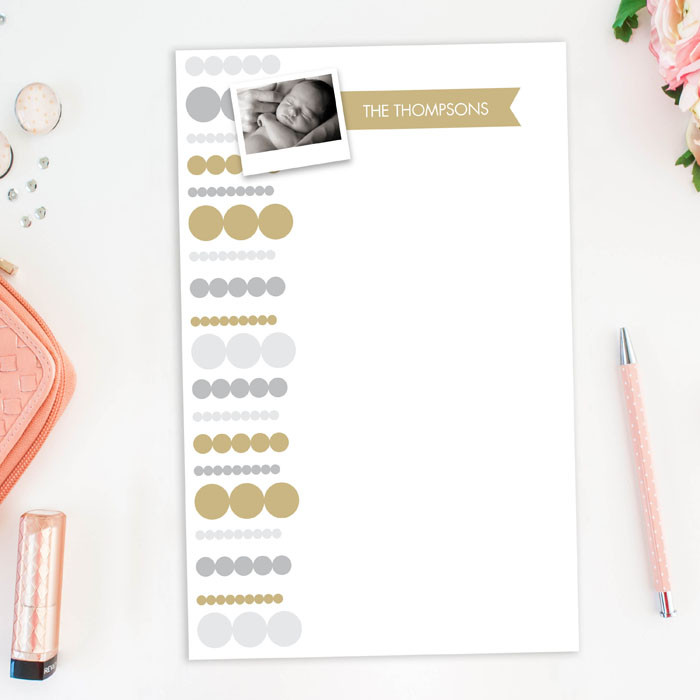Luxe Circles Photo Custom Notepad