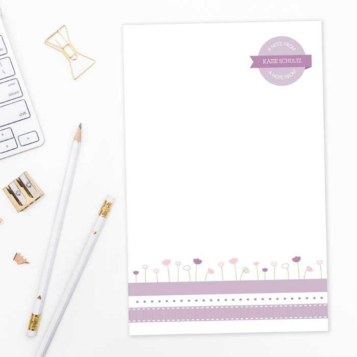 Ribbon and Flowers Custom Notepad
