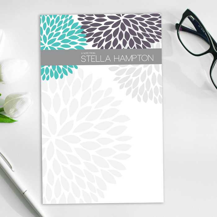 Modern Personalized Notepad | Bold Flowers