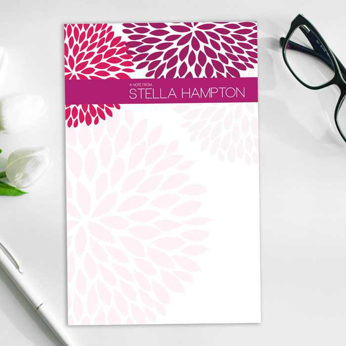 Bold Flowers Custom Notepad