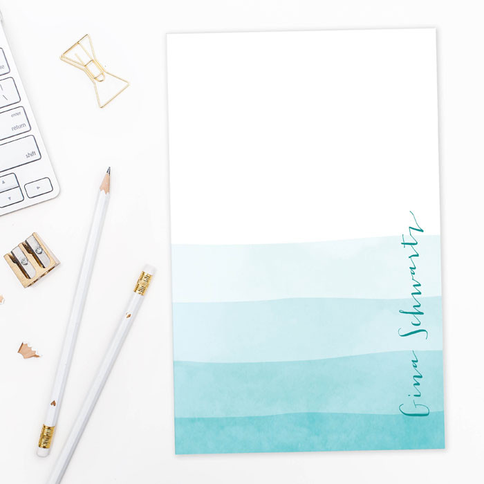 Watercolor Waves Custom Notepad