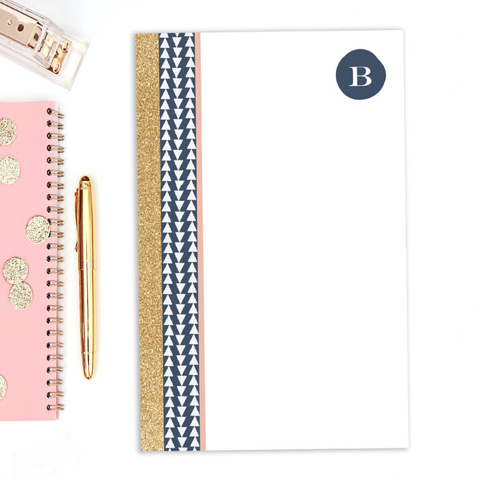 Triangles & Glitter Custom Notepad
