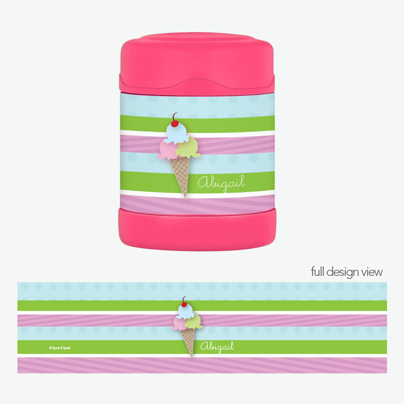 yummy ice cream personalized thermos food jar for kids