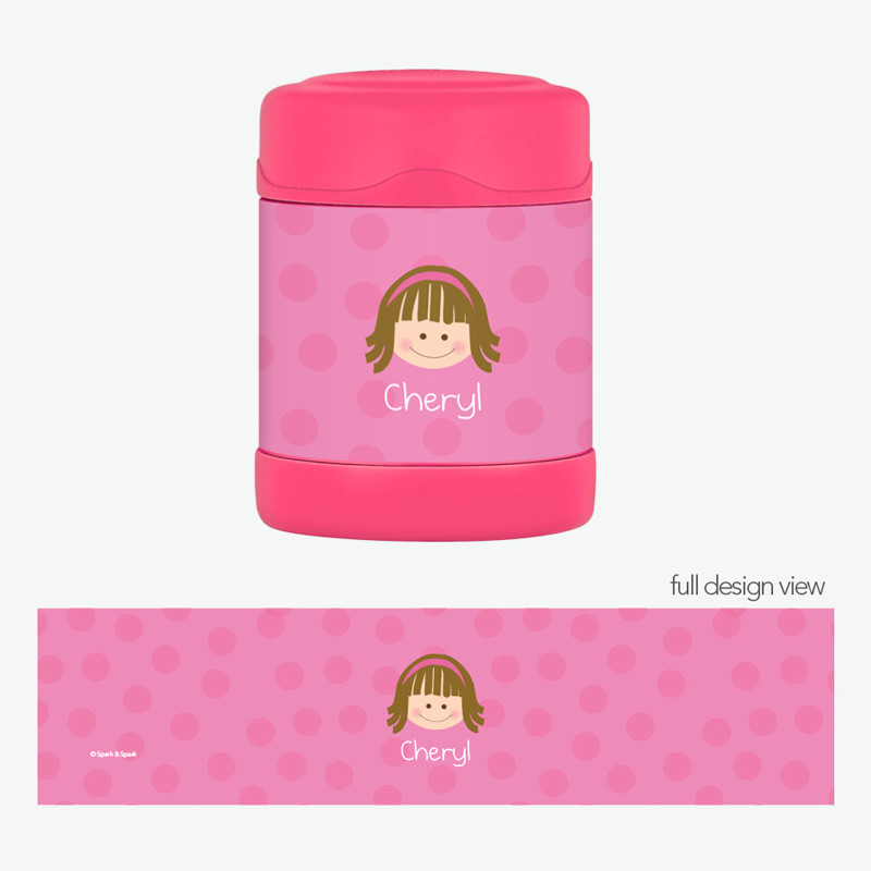 Just Like Me Girl Pink Kids Thermos Food Jar