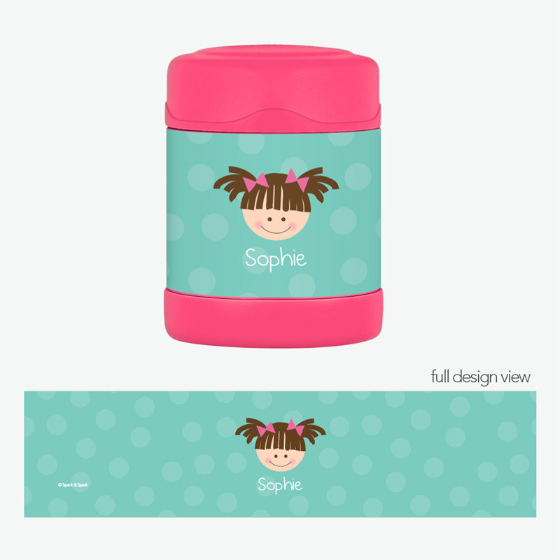 Just Like Me Girl Aqua Kids Thermos Food Jar