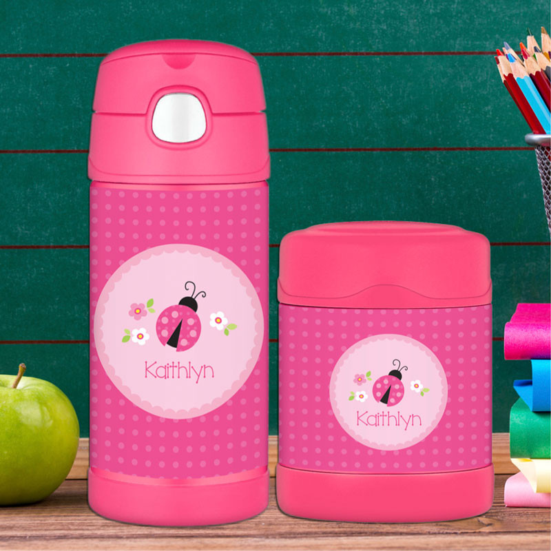 Sweet Pink Lady Bug Thermos Food Jar