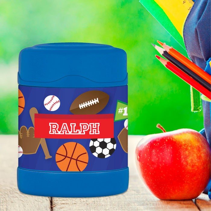 love for sports personalized thermos food jar for kids