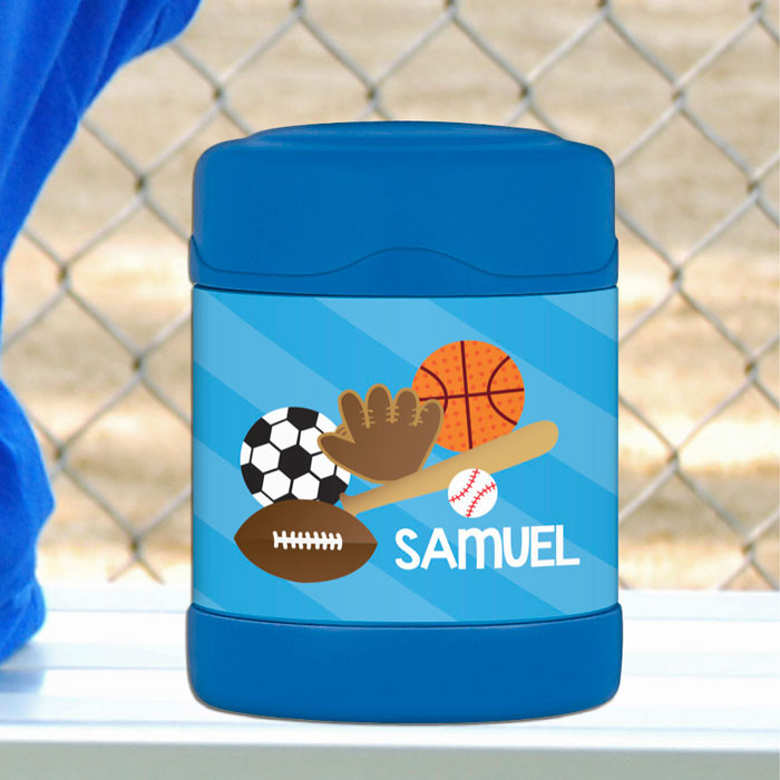 sports fan personalized thermos food jar for kids