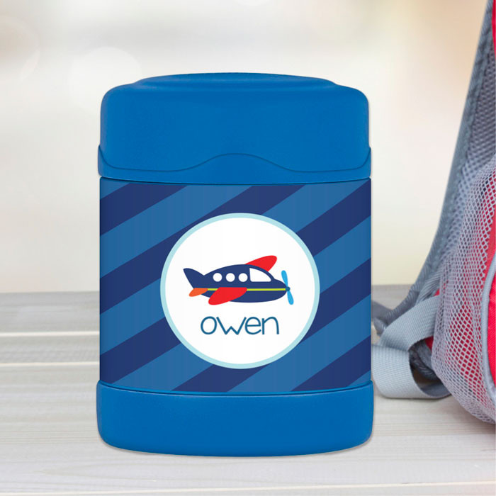 airplane ride personalized thermos food jar for kids
