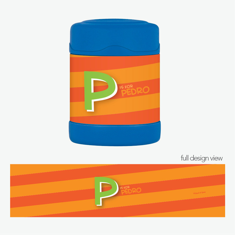 Brilliant Initial Orange Thermos Food Jar