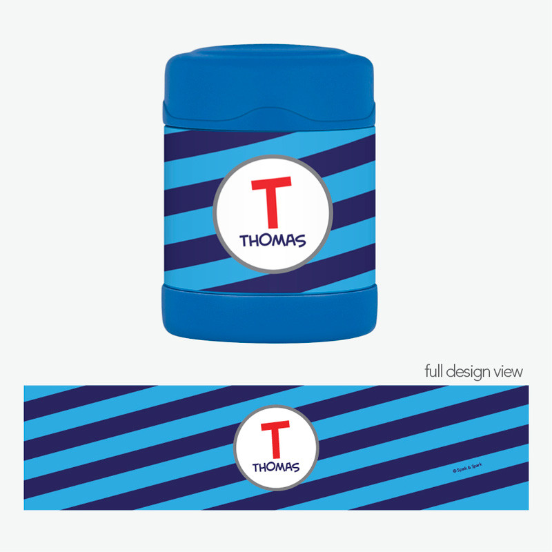 Fun Initials Blue Thermos Food Jar