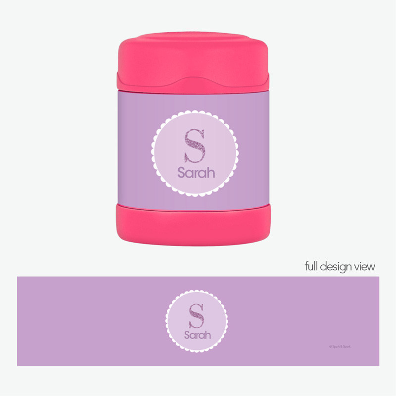 A Shiny Purple Letter Thermos Food Jar