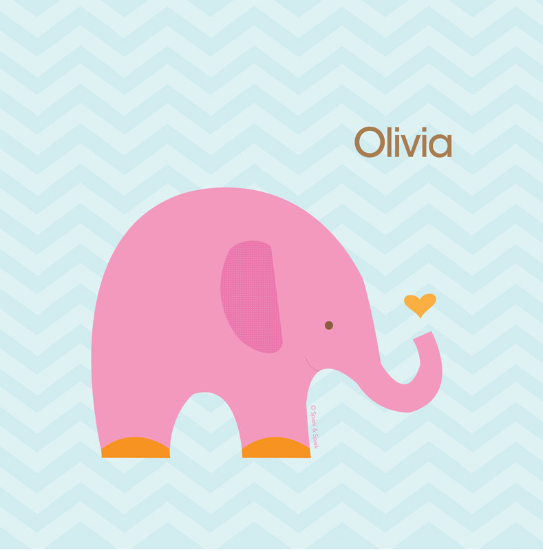 Sweet Pink Elephant Shower Curtain