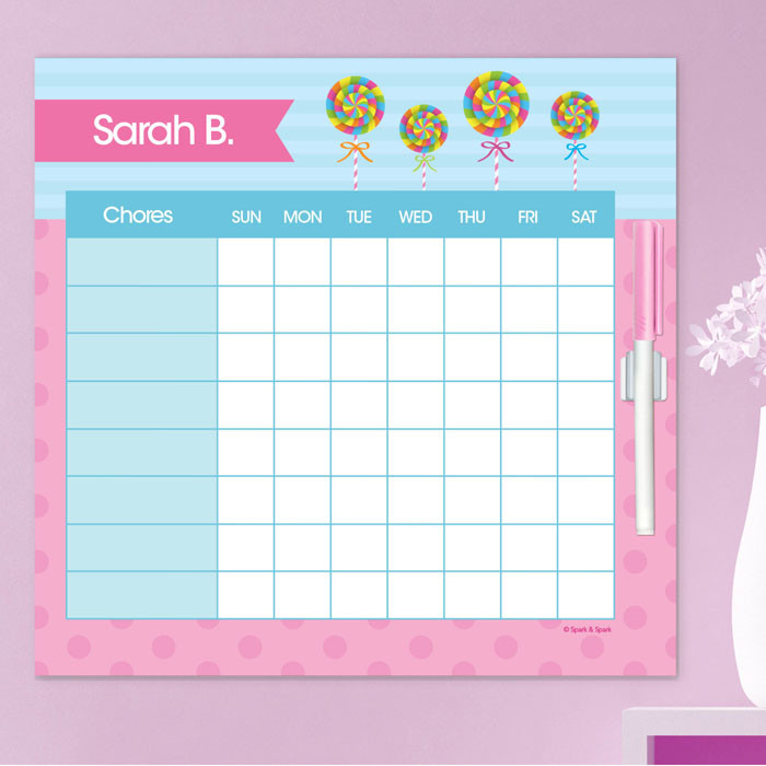 Yummy Lollipop Chore Calendar