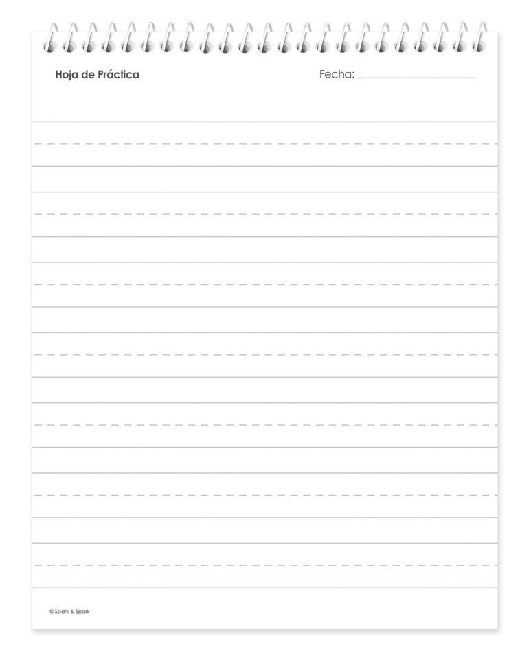 Spanish Vertical Writing Book For Girls