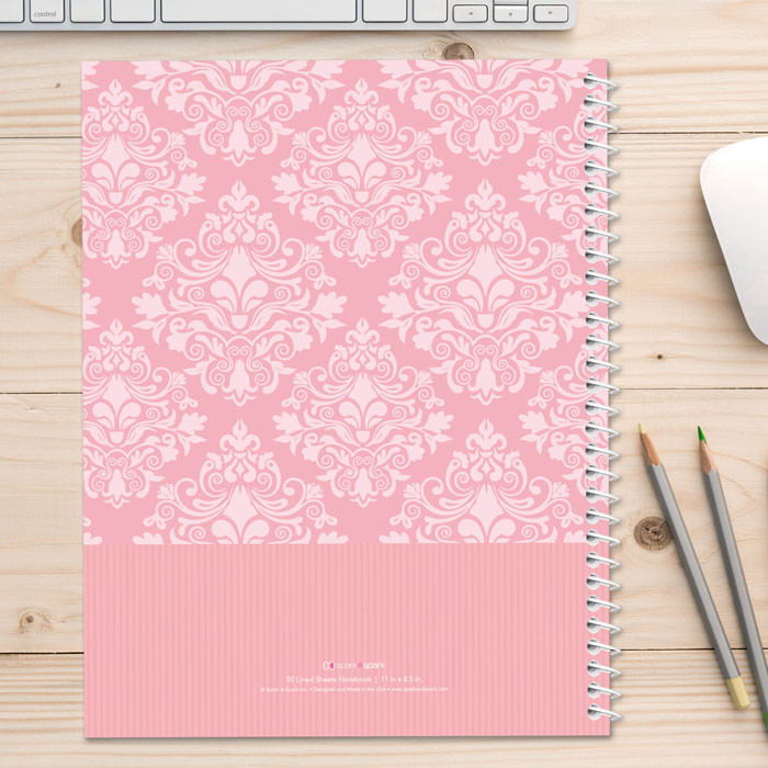 Pink Sweet Damask Kids Notebook