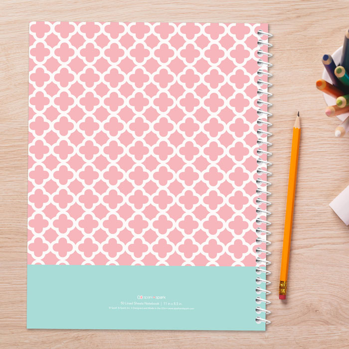 Pretty Pink Quatrefoil Kids Notebook