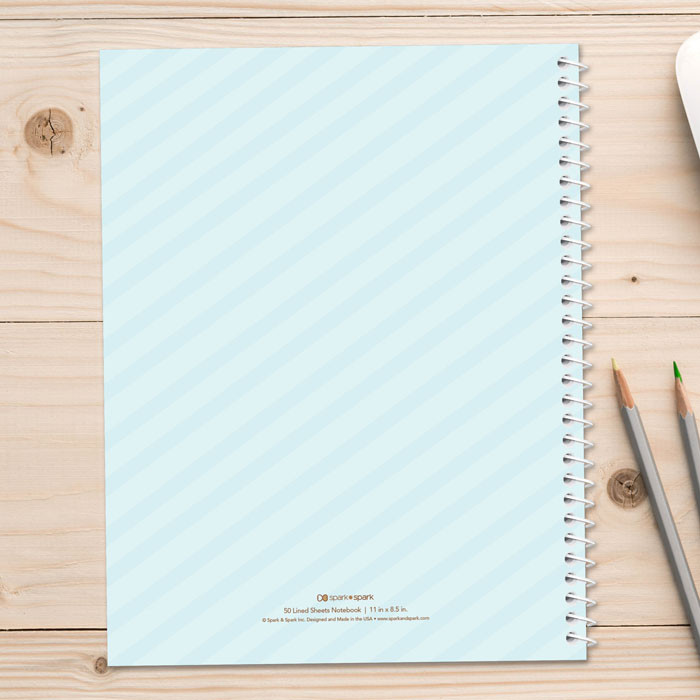 cute blue teddy bear personalized notebook for kids