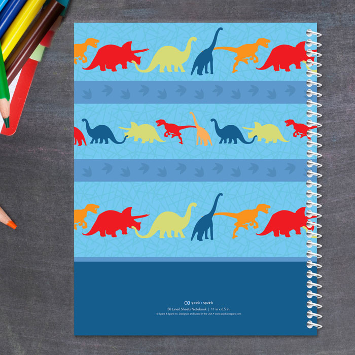 dinosaur trails personalized notebook for kids