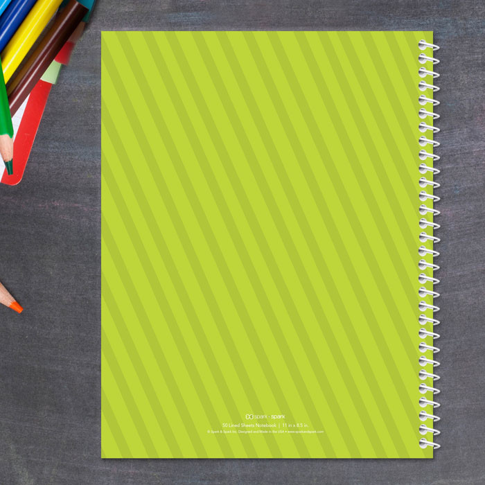 just like me green personalized notebook for kids