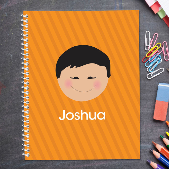 just like me orange personalized notebook for kids