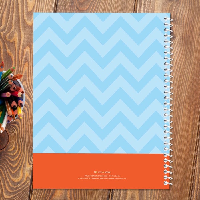 little mr. mustache personalized notebook for kids