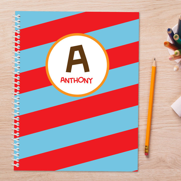 Fun Initials Red Kids Notebook