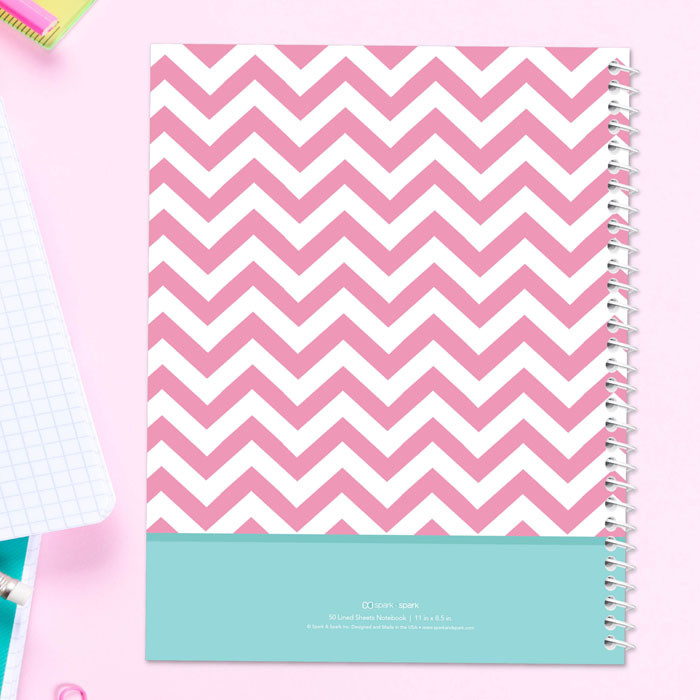 Chevron Pink and Aqua Kids Notebook