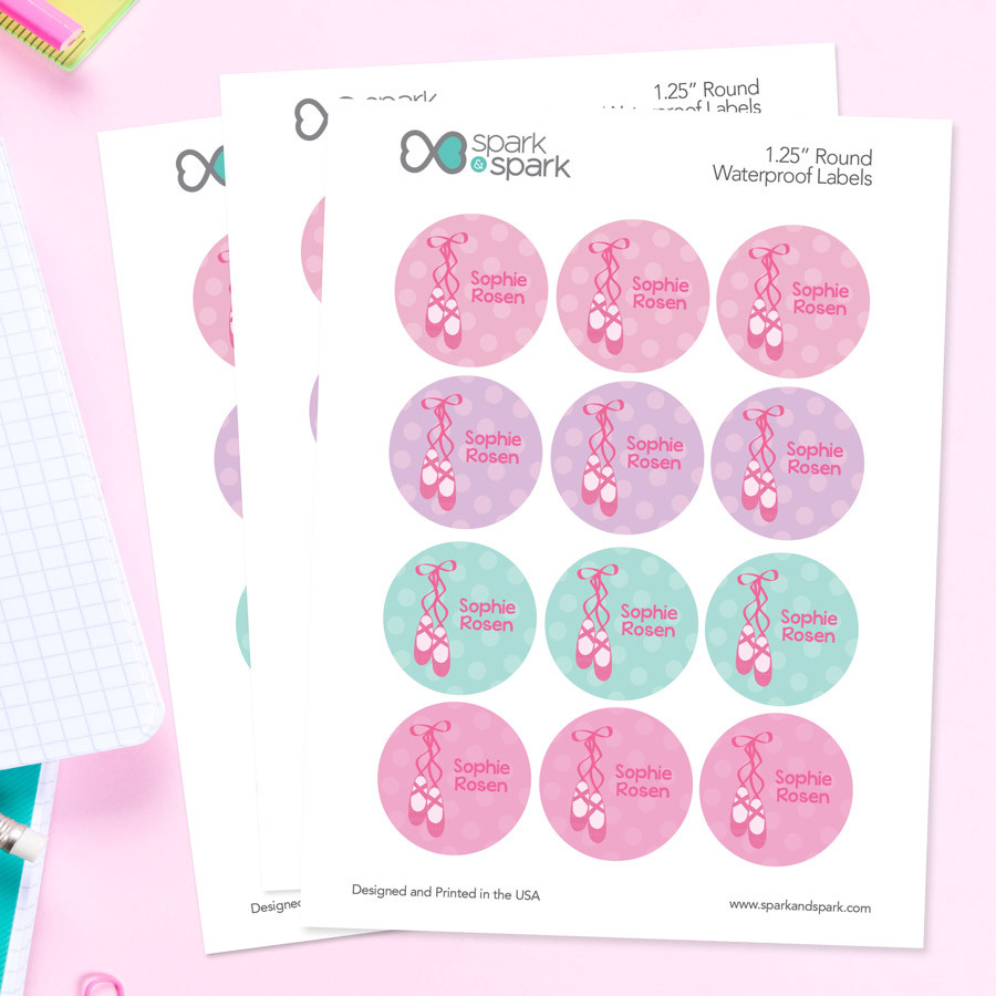 Ballerina Shoes Waterproof Labels for Kids