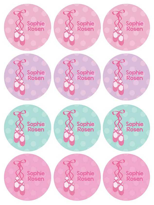 Ballerina Shoes Waterproof Labels for Kids (Set of 48)