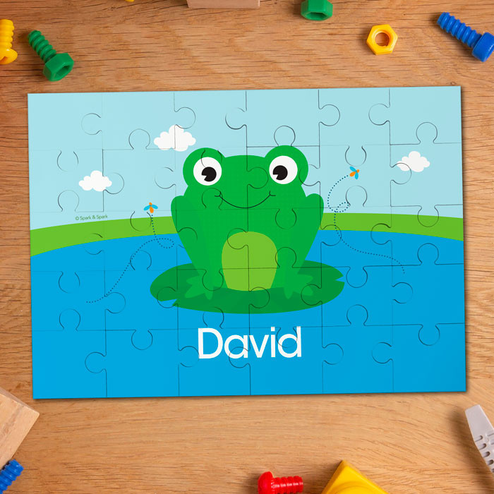 Cute smiley Frog Personalized Puzzles