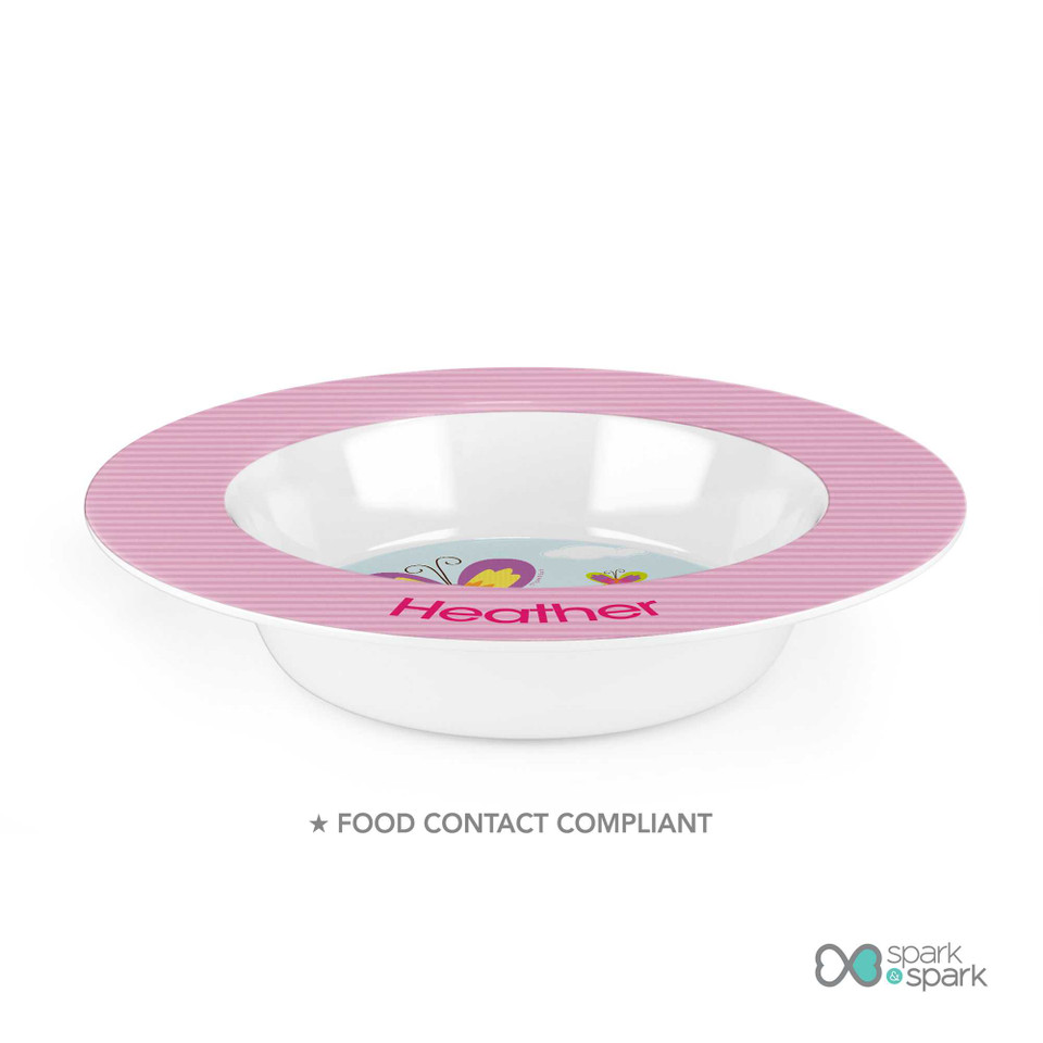 A Butterfly Field Custom Plate for Girls