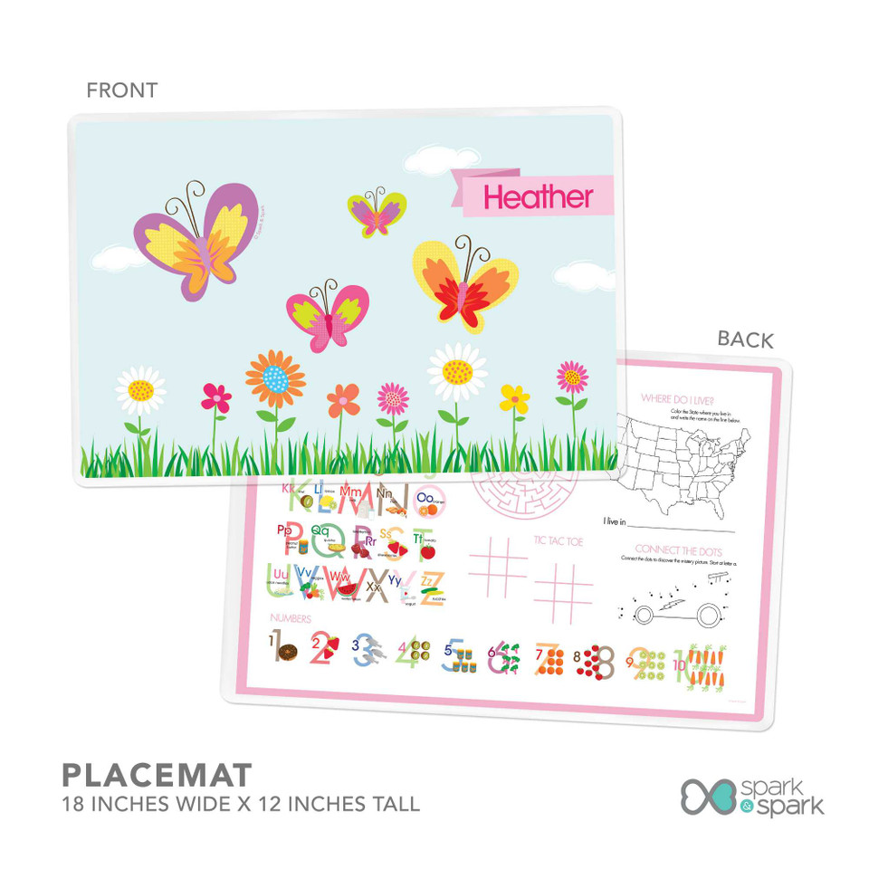 A Butterfly Field Custom Plate for Girls