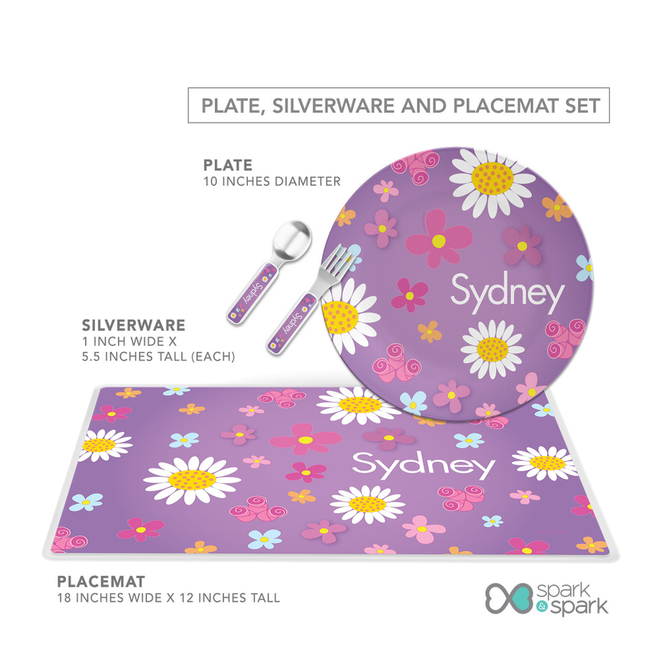 Field of Flowers Purple Kids Plates