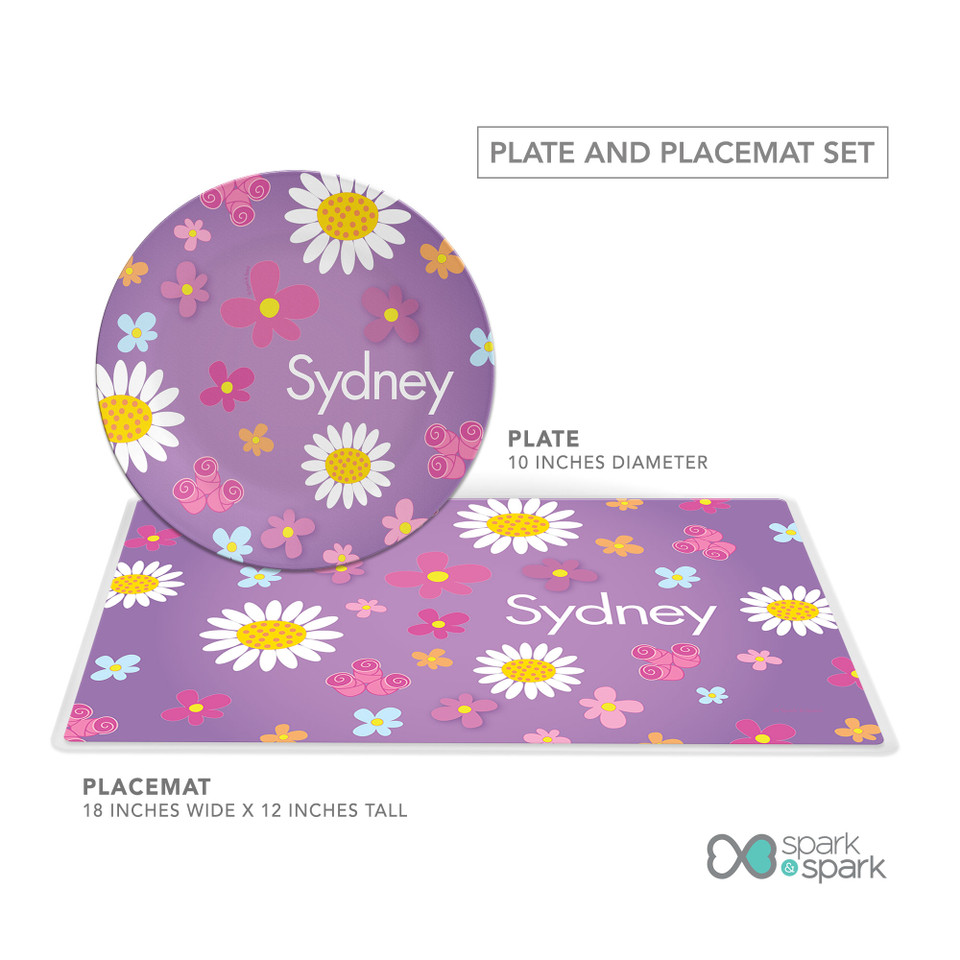 Field of Flowers Purple Kids Plates