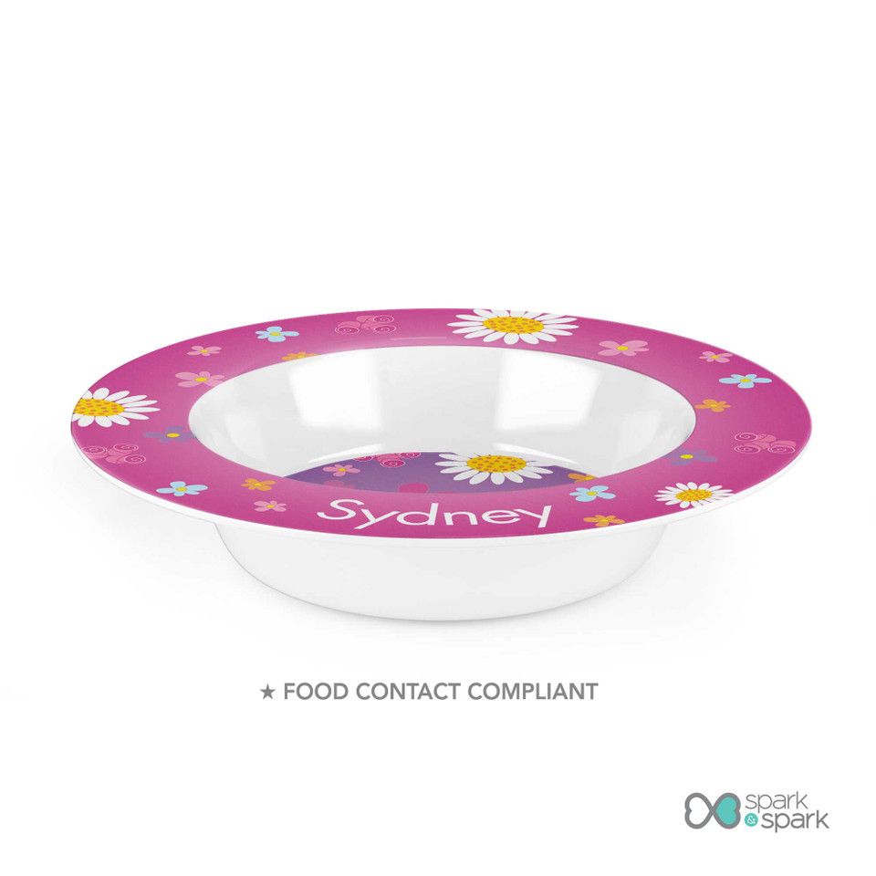 Field of Flowers Purple Custom Plate for Girls