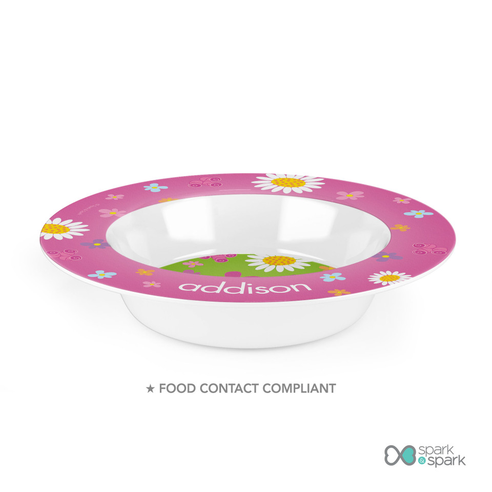 Field of Flowers Green Kids Plates