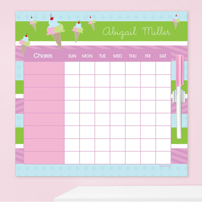 Yummy Ice Cream Toddler Chore Chart