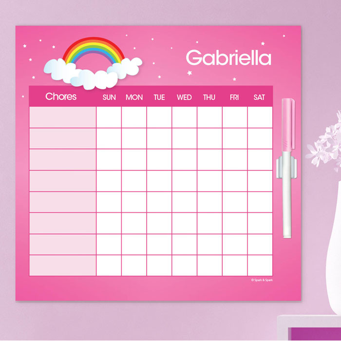 Dreamy Rainbow Childrens Chore Chart