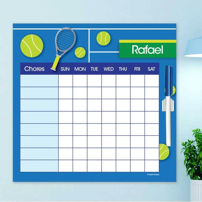 Tennis Fan Childrens Chore Chart