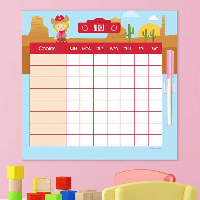 Cowgirl Chore Chart