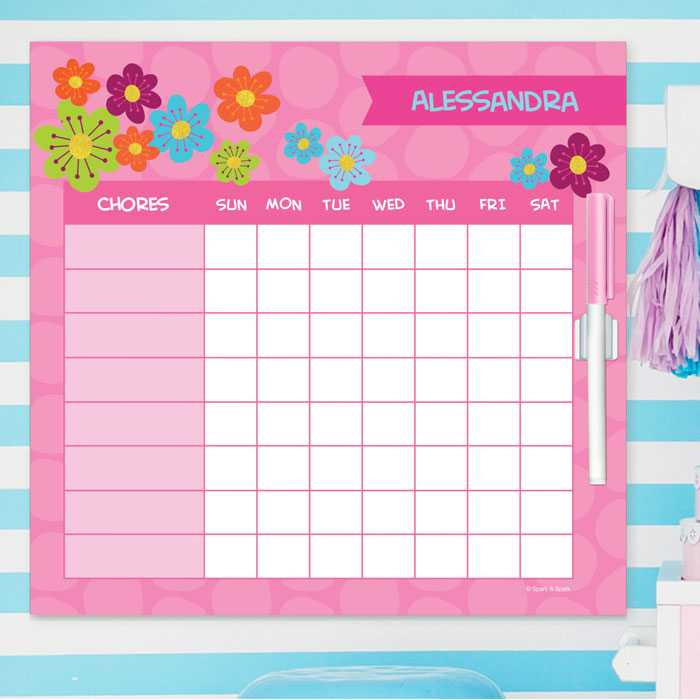 Shiny Bold Flowers Chores For Kids